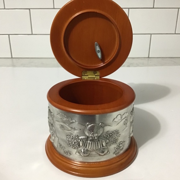 VTG Royal Selangor Pewter Wood Teddy Bear Music Box - Picture 5 of 7